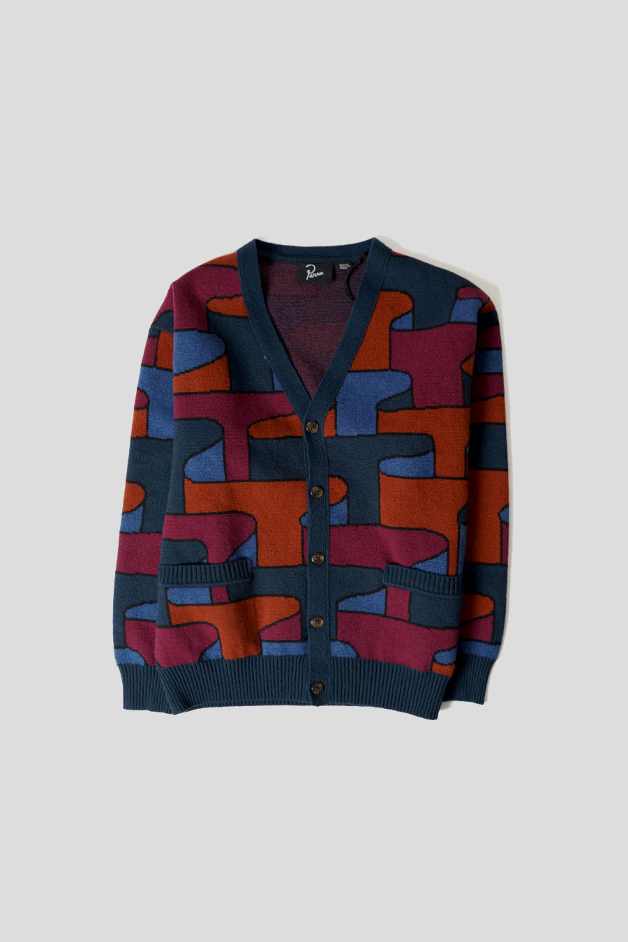 BY PARRA - RED, BLUE AND ORANGE KNITTED CARDIGAN - LE LABO STORE