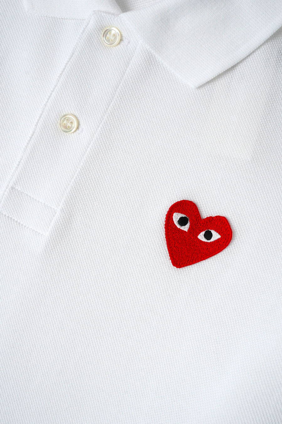 Comme des garçons PLAY - POLO PLAY COEUR ROUGE BLANC - LE LABO STORE
