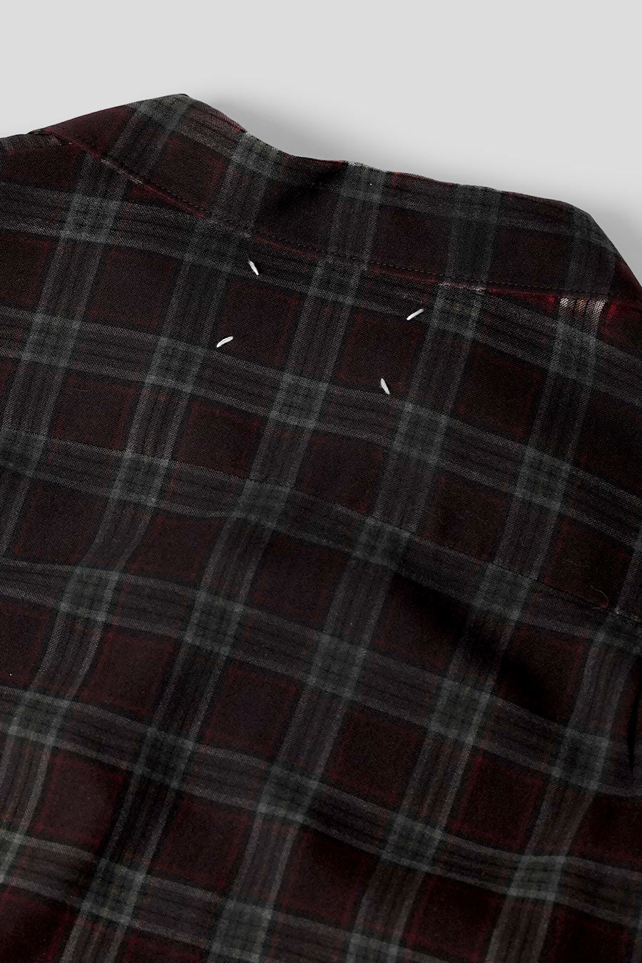 Maison Margiela - CHEMISE À CARREAUX EFFET DÉGRADÉ BORDEAUX - LE LABO STORE
