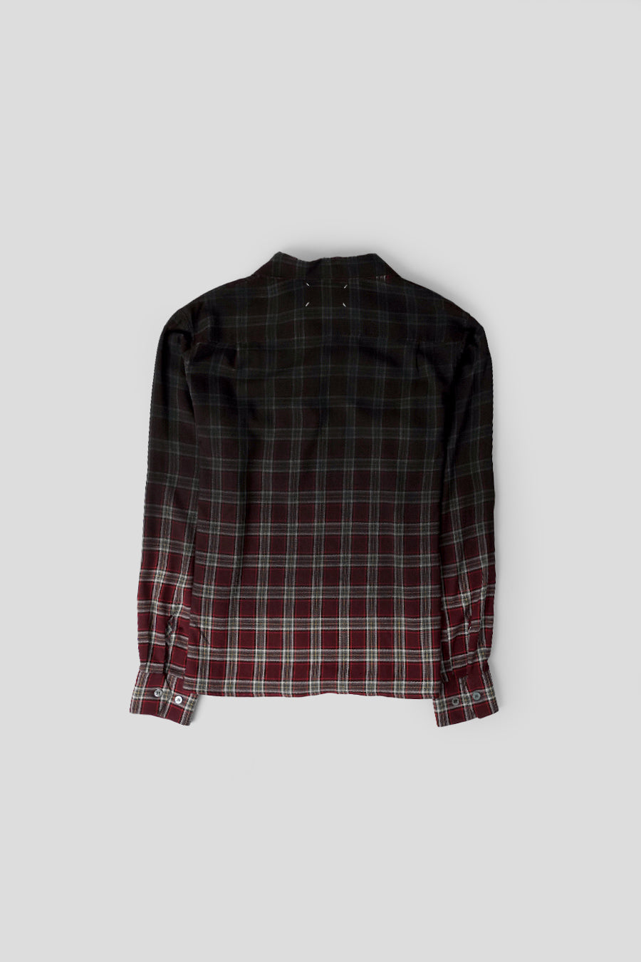 Maison Margiela - CHEMISE À CARREAUX EFFET DÉGRADÉ BORDEAUX - LE LABO STORE