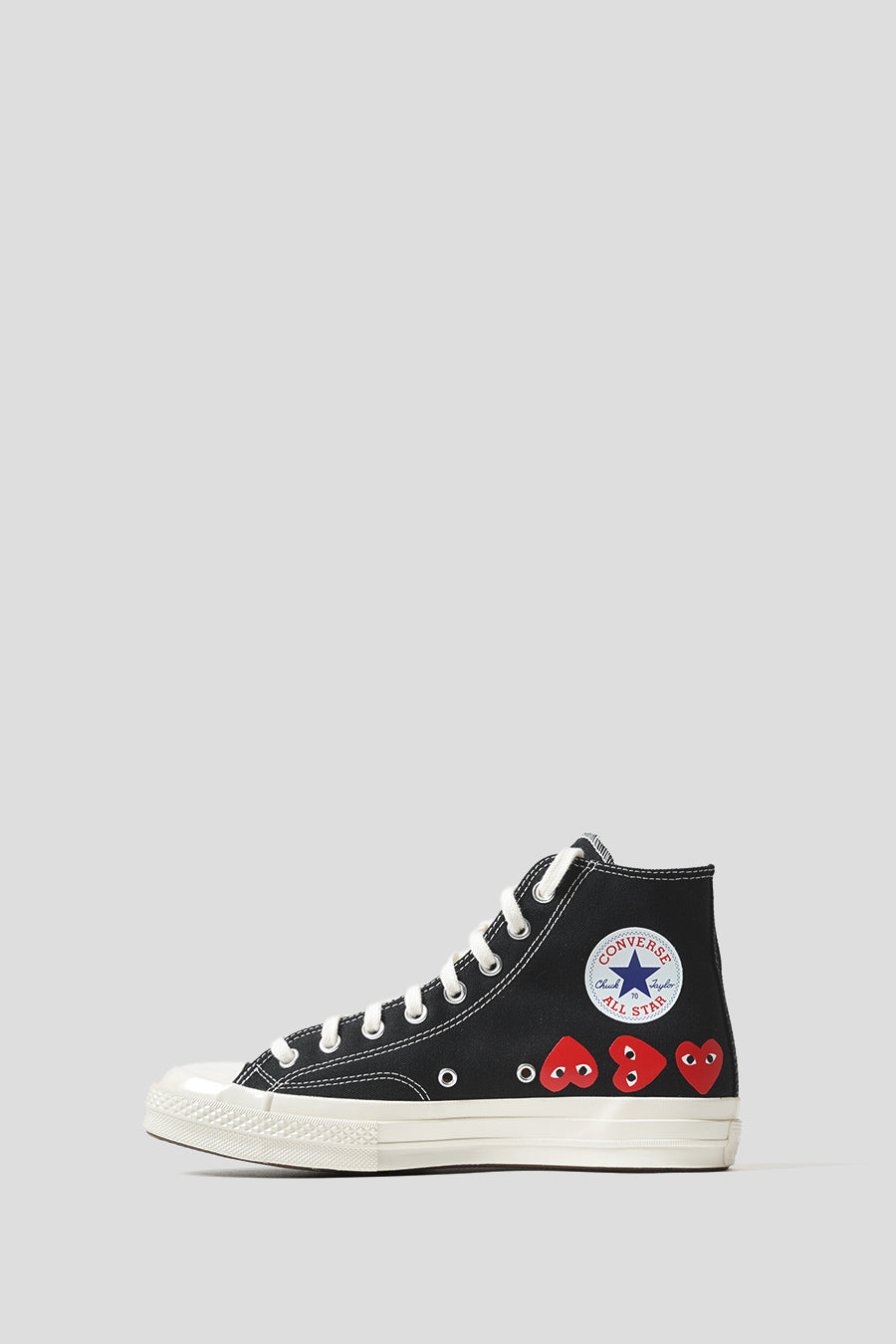 Comme des garçons PLAY - SNEAKERS HAUTE CT70 MULTI COEUR BLACK, HIGH RISK RED ET EGRET - LE LABO STORE