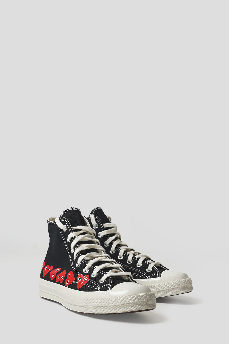 Comme des garçons PLAY - SNEAKERS HAUTE CT70 MULTI COEUR BLACK, HIGH RISK RED ET EGRET - LE LABO STORE