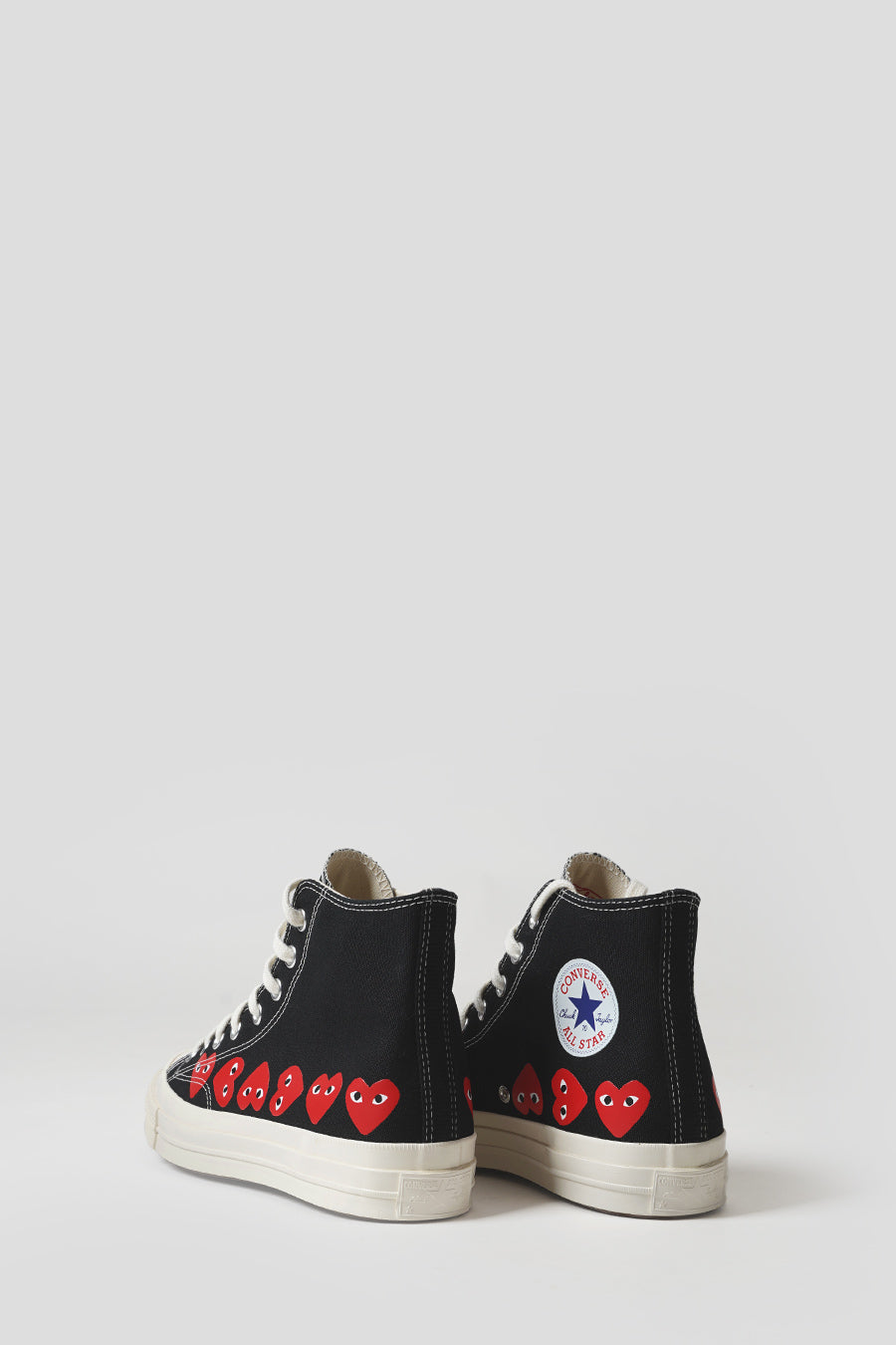 Comme des garçons PLAY - SNEAKERS HAUTE CT70 MULTI COEUR BLACK, HIGH RISK RED ET EGRET - LE LABO STORE