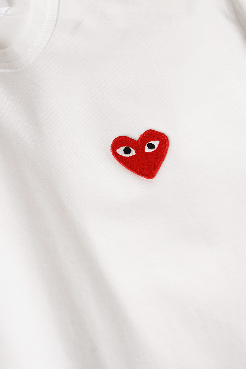 Comme des garçons PLAY - T-SHIRT COEUR ROUGE BLANC - LE LABO STORE