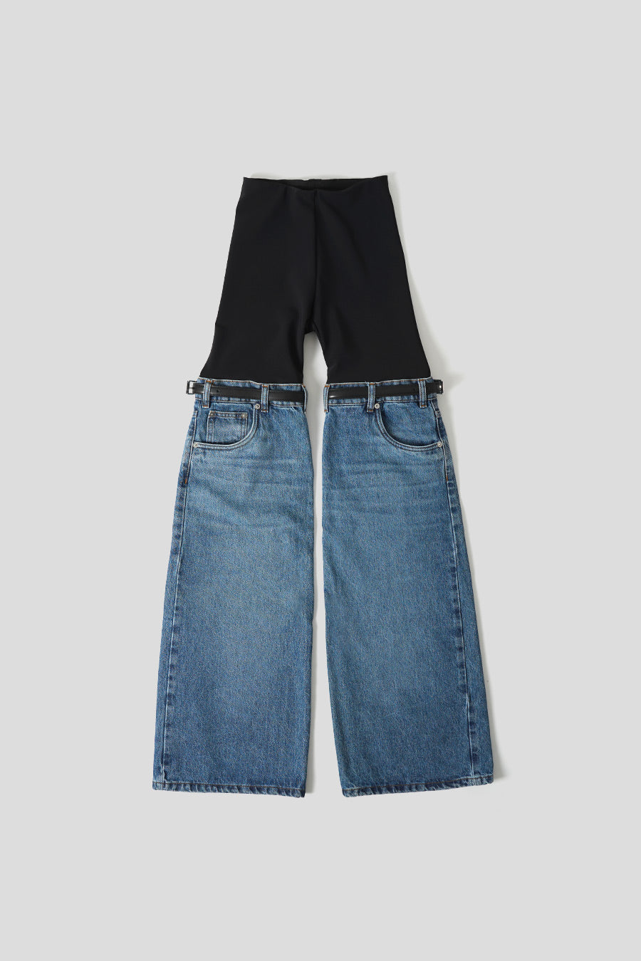 Coperni - BLACK AND BLUE DENIM HYBRID TROUSERS - LE LABO STORE