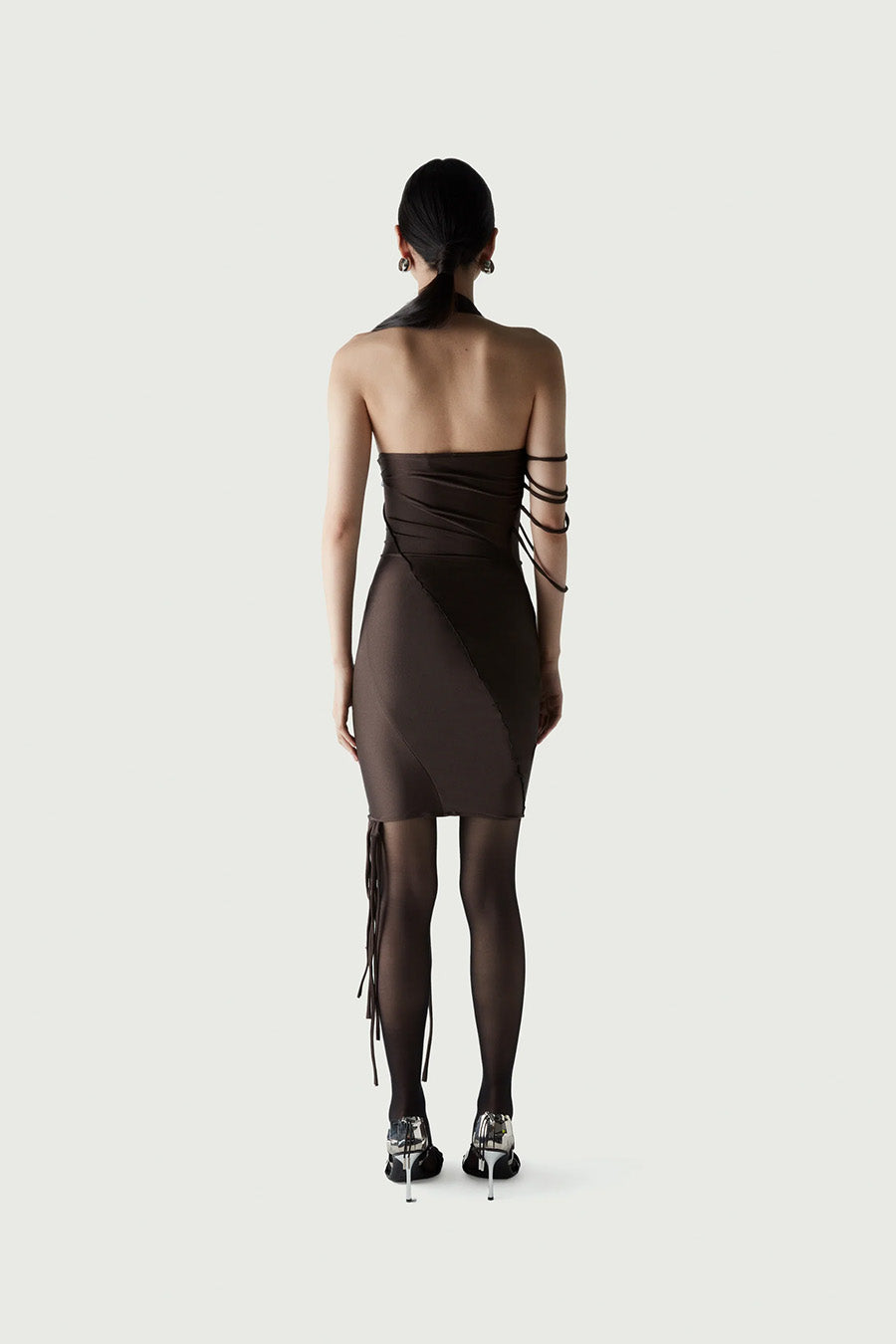 Coperni - ASYMMETRIC DRESS WITH MULTIPLE STRAPS BROWN LE LABO STORE Coperni - ASYMMETRIC DRESS WITH MULTIPLE STRAPS BROWN LE LABO STORE