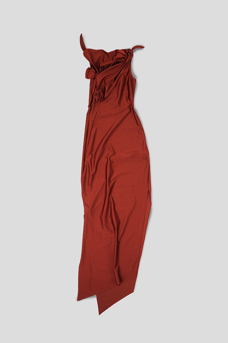 Coperni - ROBE À FLEURS ASYMÉTRIQUES ROUGE RHUBARBE - LE LABO STORE