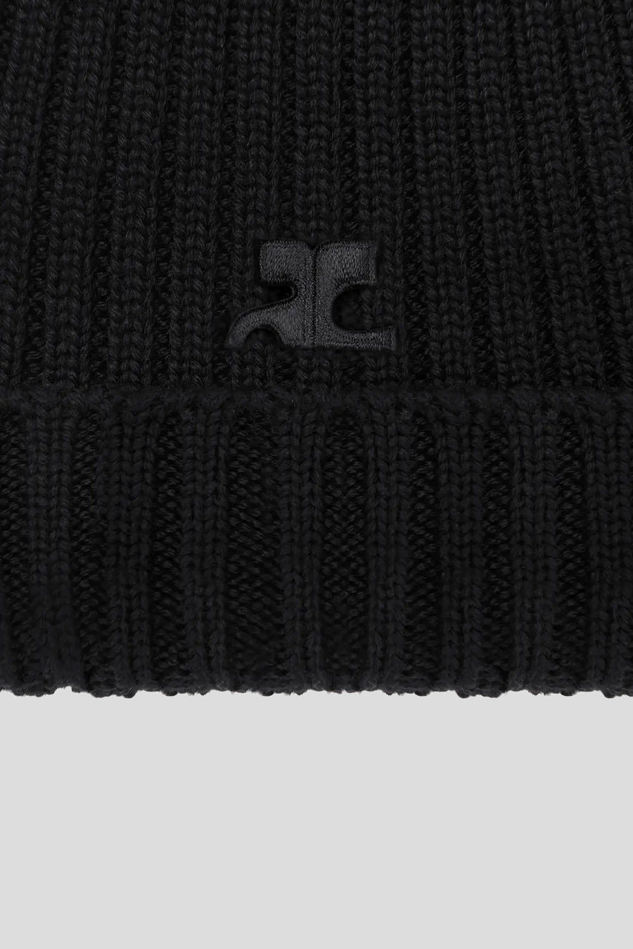 COURRÈGES - BLACK RIBBED WOOL BEANIE - LE LABO STORE