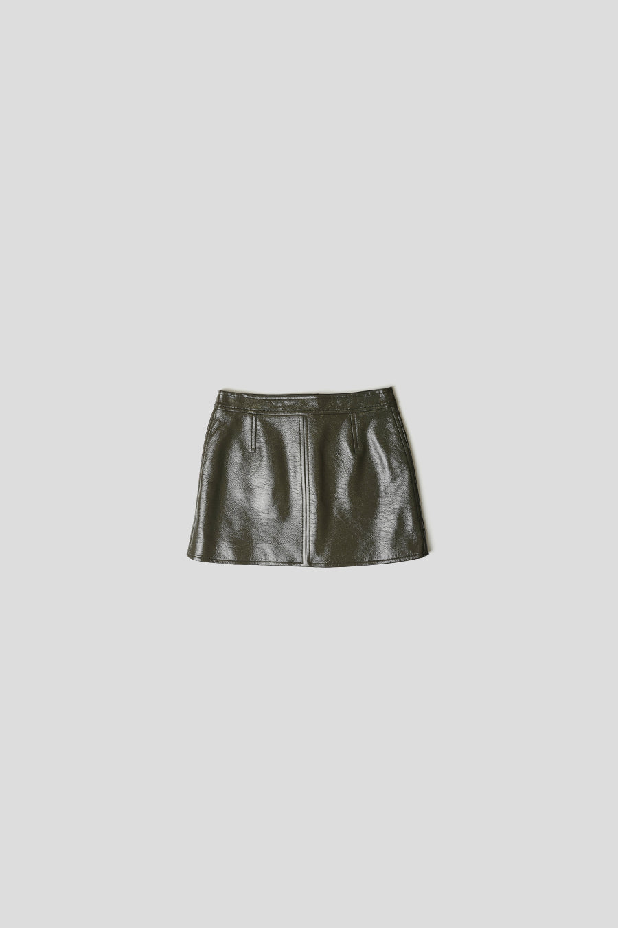 COURRÈGES - MINI JUPE VINYLE RÉEDITION VERT CAMOUFLAGE - LE LABO STORE