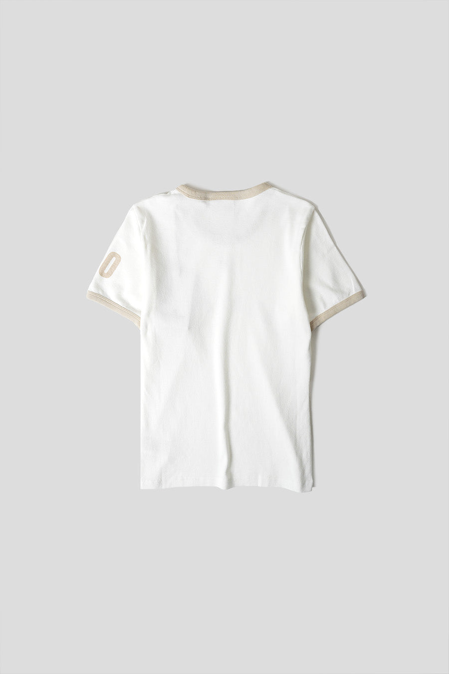 COURRÈGES - T-SHIRT CONTRASTE IMPRIMÉ BLANC ET OATMEAL - LE LABO STORE