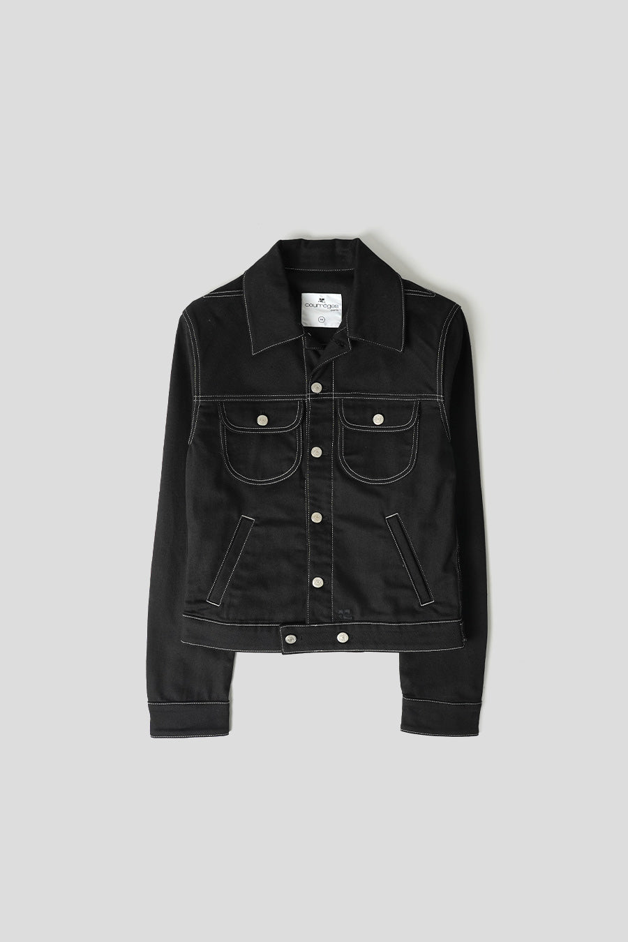 COURRÈGES - BLACK DENIM STITCHED TRUCKER JACKET - LE LABO STORE