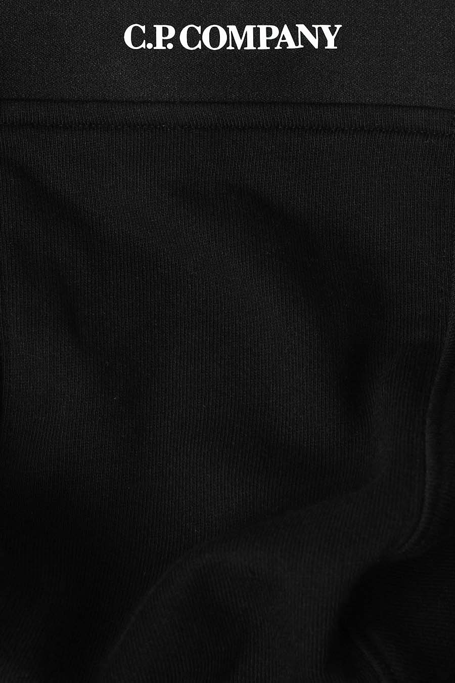 CP COMPANY - BLACK HOODIE DIAGONAL RAISED FLEECE - LE LABO STORE