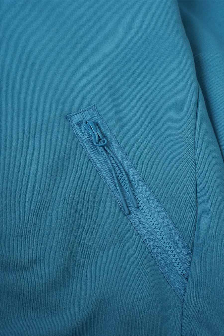 CP COMPANY - HOODIE ZIP DIAGONAL RAISED GOGGLE FLEECE AEGEAN BLUE - LE LABO STORE