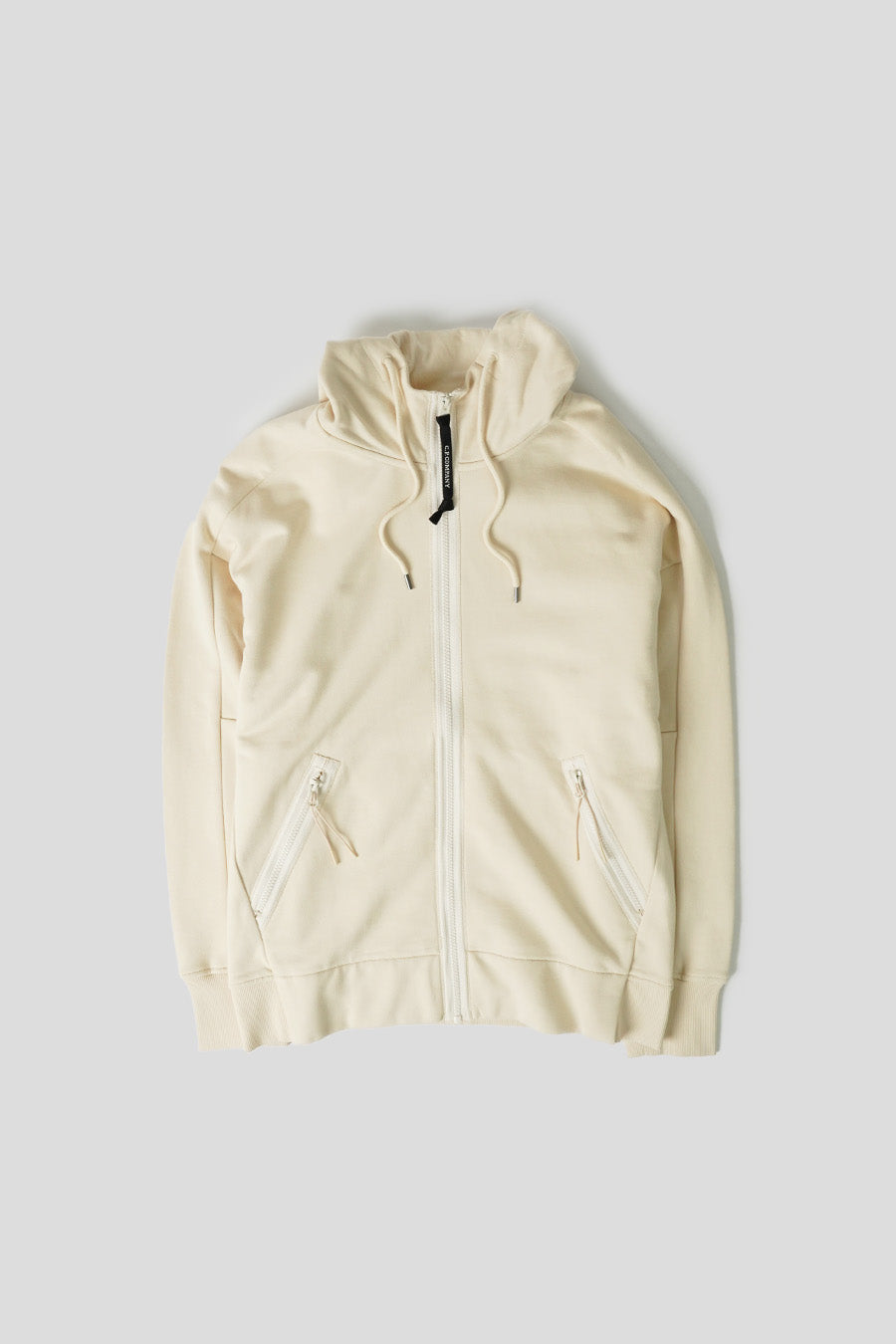 CP COMPANY - PISTACHIO SHELL DIAGONAL RAISED GOGGLE FLEECE HOODIE - LE LABO STORE