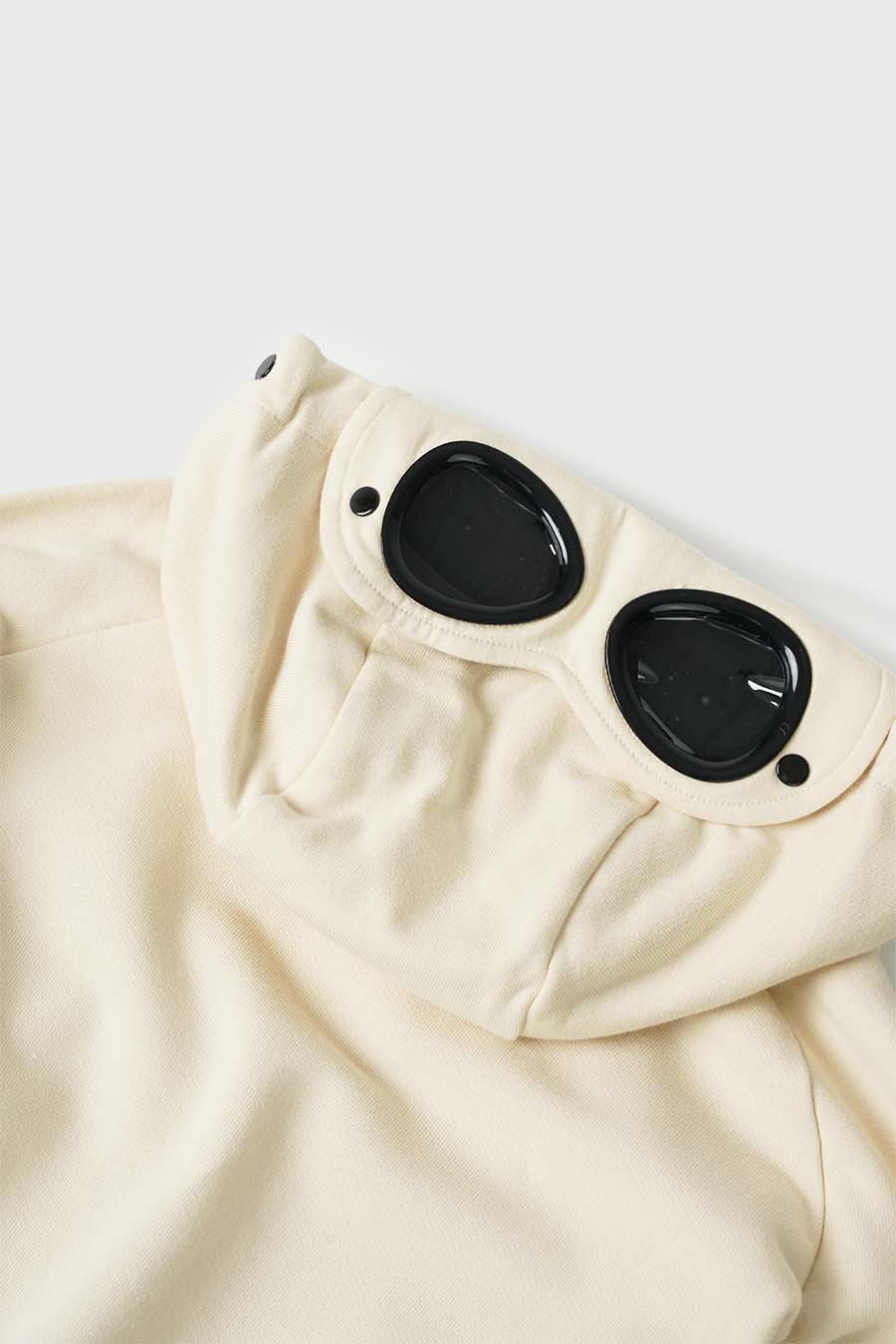 CP COMPANY - HOODIE ZIP DIAGONAL RAISED GOGGLE FLEECE PISTACHIO SHELL - LE LABO STORE