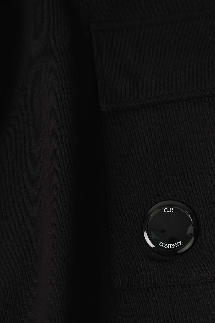 CP COMPANY - BLACK CARGO PANT IN DIAGONAL RAISED FLEECE  - LE LABO STORE