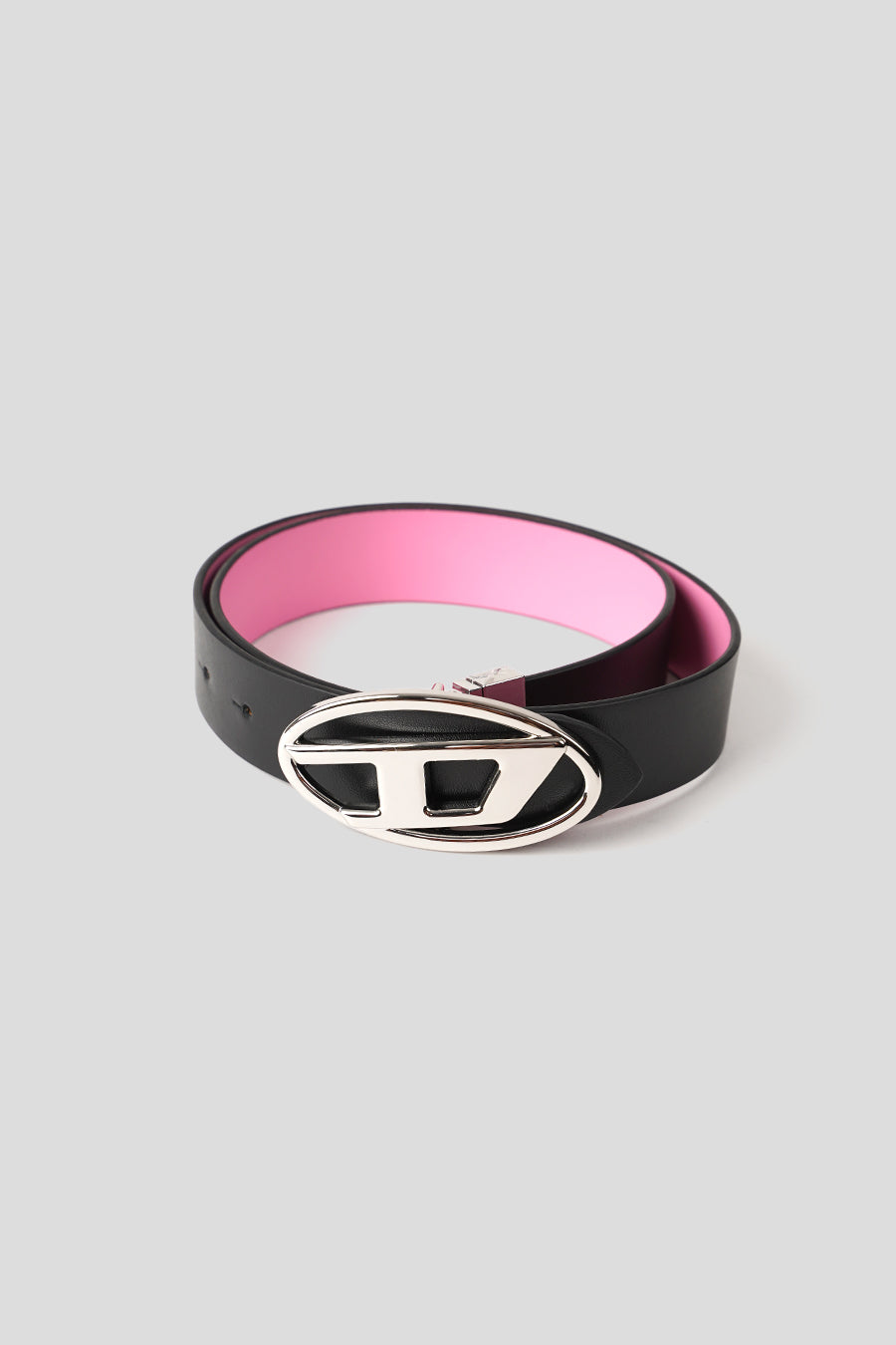 DIESEL - REVERSIBLE LEATHER BELT WITH BLACK AND PINK D LOGO BUCKLE - LE LABO STORE