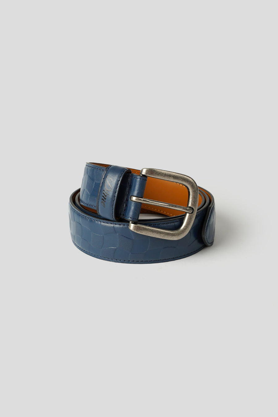 Dime - CEINTURE EN CUIR À CARREAUX BLEU MARINE - LE LABO STORE