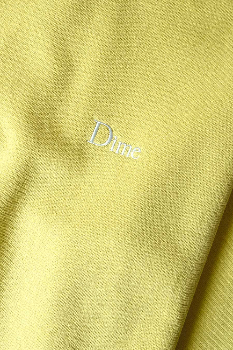 Dime - CREWNECK CLASSIC SMALL LOGO FLUORINE YELLOW