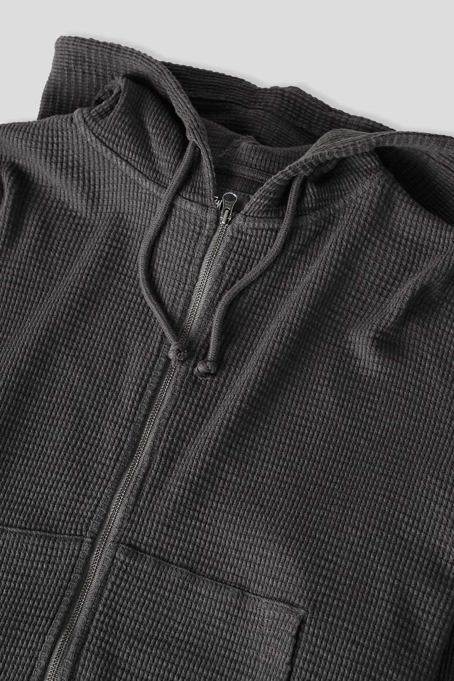 Stussy - HOODIE LIGHT WEIGHT THERMAL NOIR DÉLAVÉ - LE LABO STORE