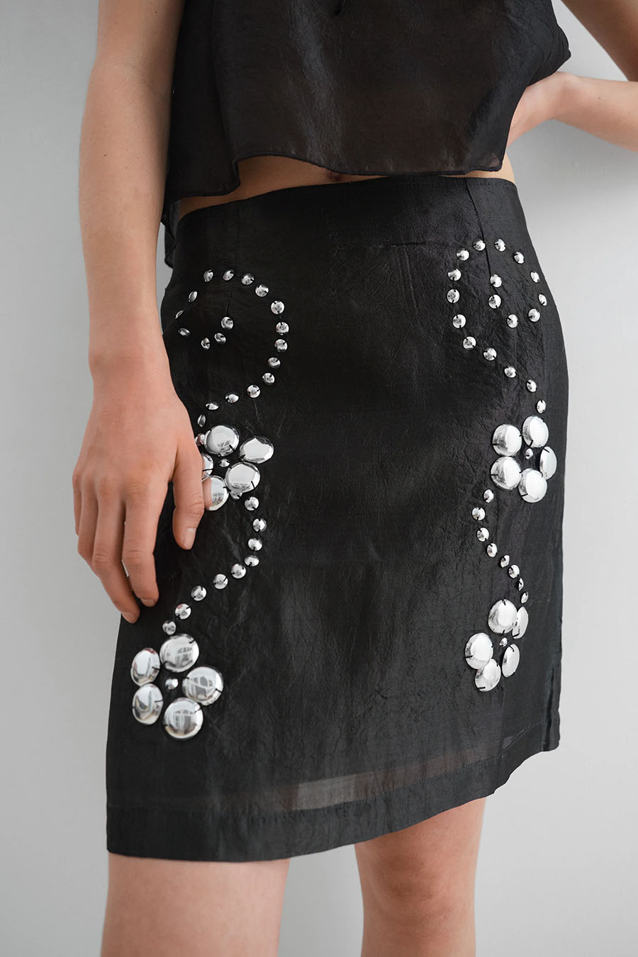 GIMAGUAS - MINI JUPE CLAUDE STUDS NOIRE - LE LABO STORE