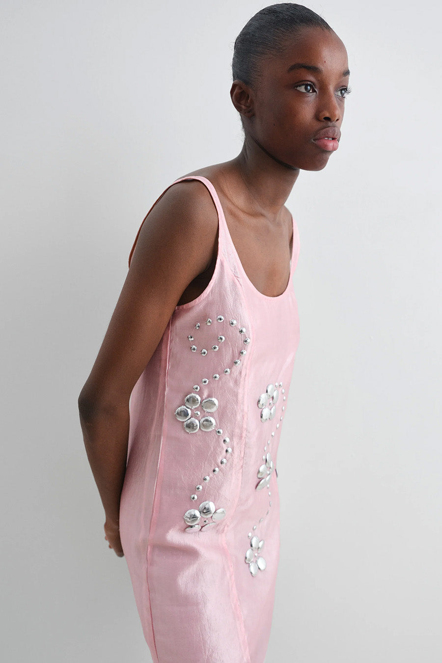 GIMAGUAS - PINK CLAUDE STUDS MINI DRESS - LE LABO STORE