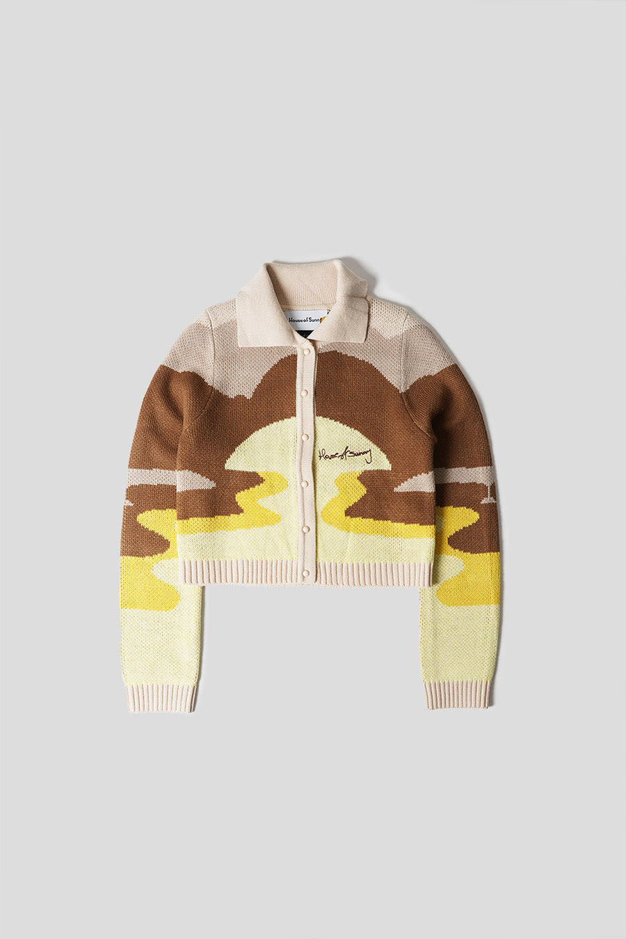 house of sunny - KNITTED JUMPER WITH MULTI CREAM SHIRT COLLAR - LE LABO STORE
