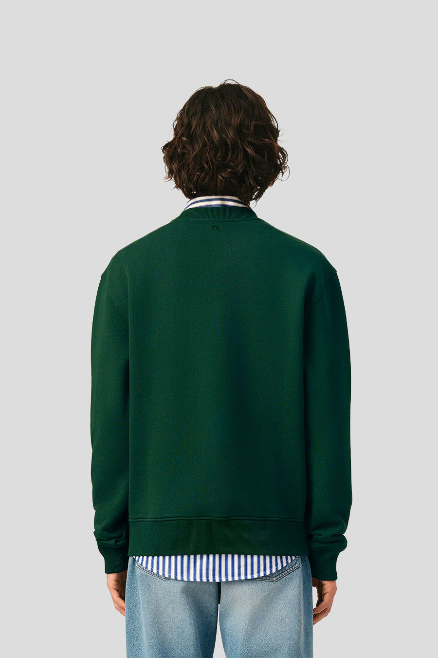 AMI PARIS - CREWNECK CONTRASTED ADC VERT FONCÉ - LE LABO STORE