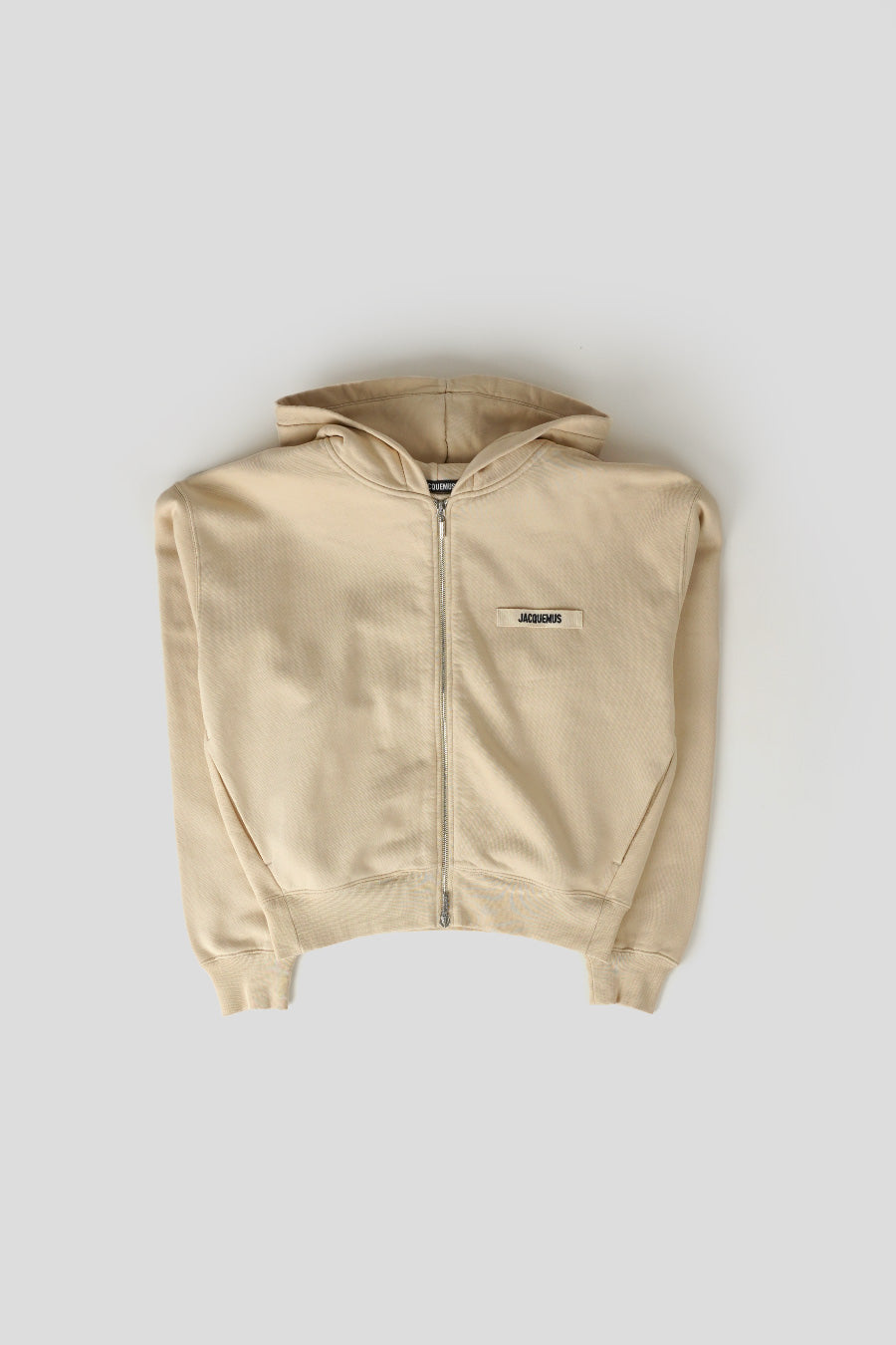 Jacquemus - BEIGE ZIPPED GROSGRAIN HOODIE - LE LABO STORE