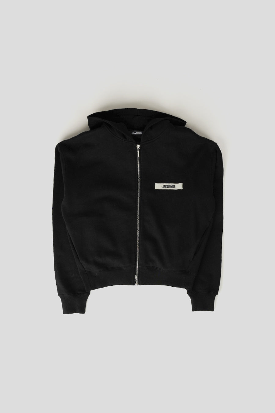 Jacquemus - BLACK ZIPPED GROSGRAIN HOODIE - LE LABO STORE