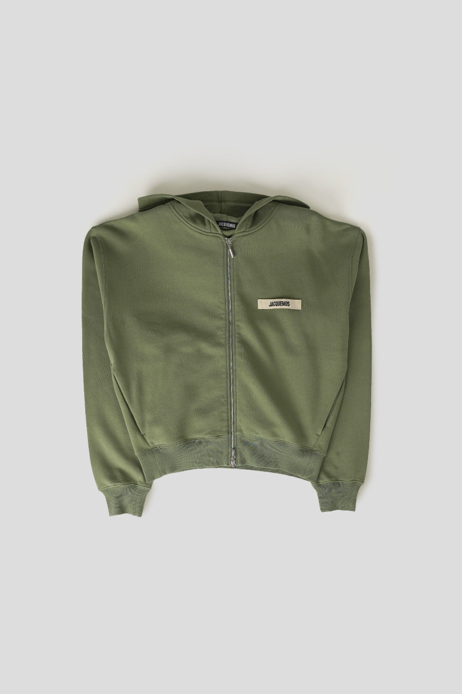 Jacquemus - GREEN ZIPPED GROSGRAIN HOODIE - LE LABO STORE