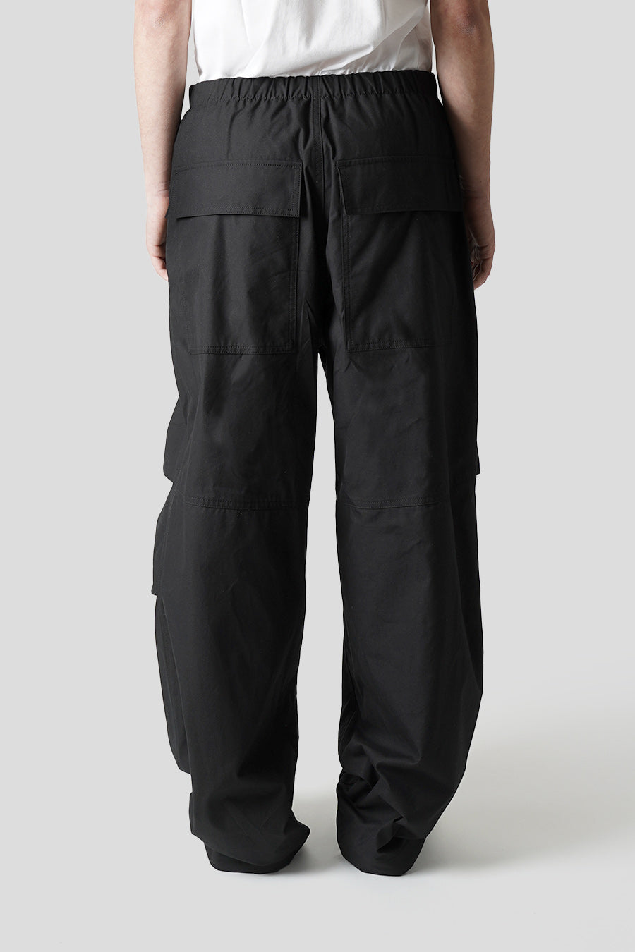 JIL SANDER - BLACK KNEE PLEATS PANTS