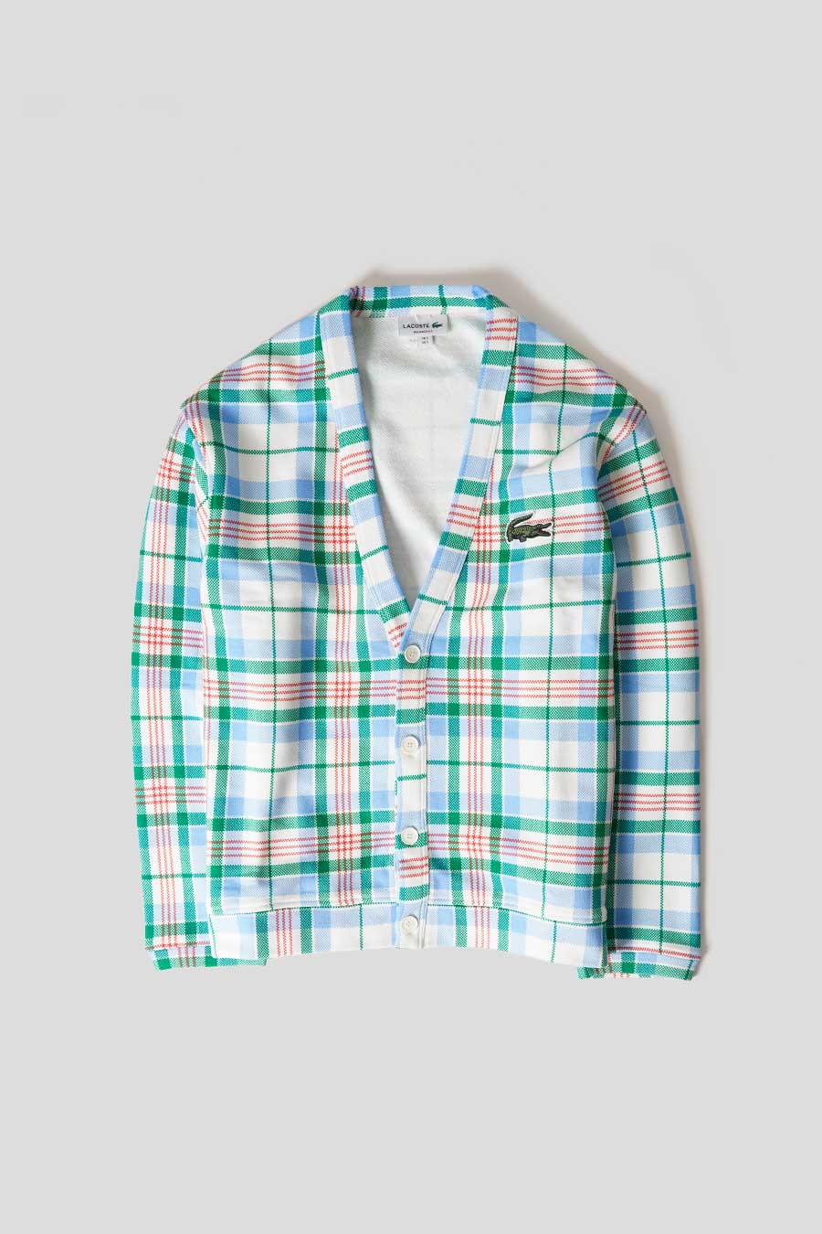 Lacoste - BLUE AND WHITE CHECKED CARDIGAN - LE LABO STORE