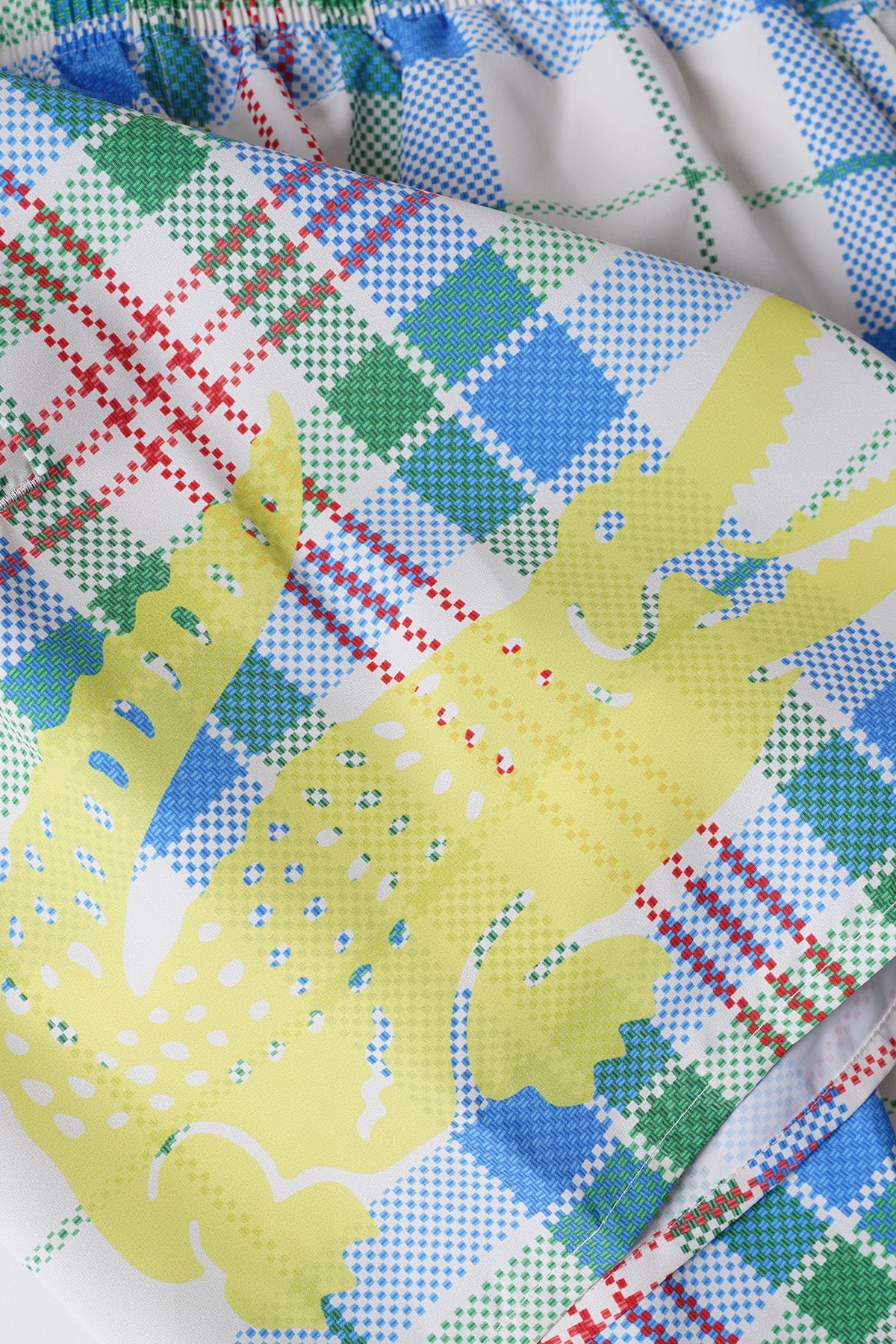Lacoste - SHORT DE BAIN À CARREAUX BLANC ET BLEU - LE LABO STORE