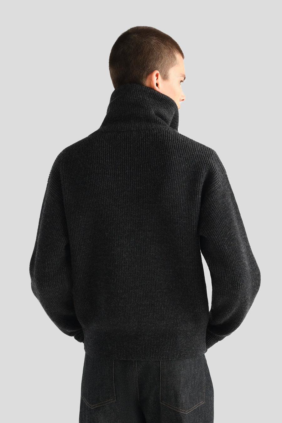 LEMAIRE - ASH MELANGE ZIPPED CARDIGAN - LE LABO STORE