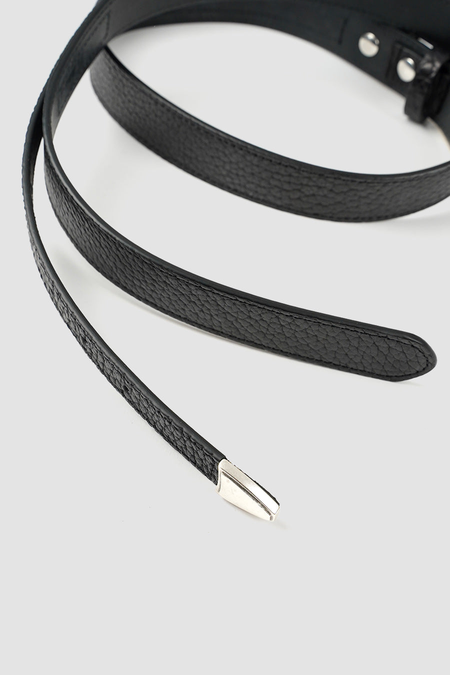LEMAIRE - BLACK GRAINED LEATHER MINIMAL WESTERN BELT - LE LABO STORE