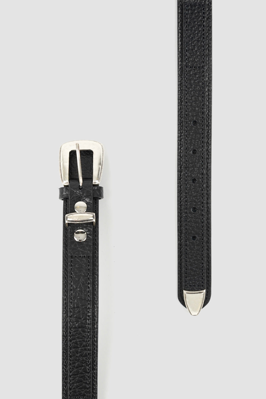 LEMAIRE - BLACK GRAINED LEATHER MINIMAL WESTERN BELT - LE LABO STORE
