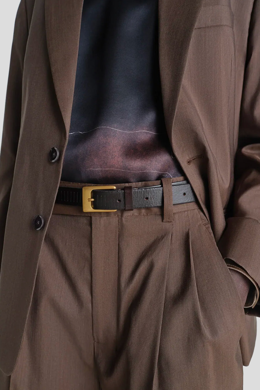 LEMAIRE - CEINTURE RAIL 25 MARRON FONCÉ - LE LABO STORE