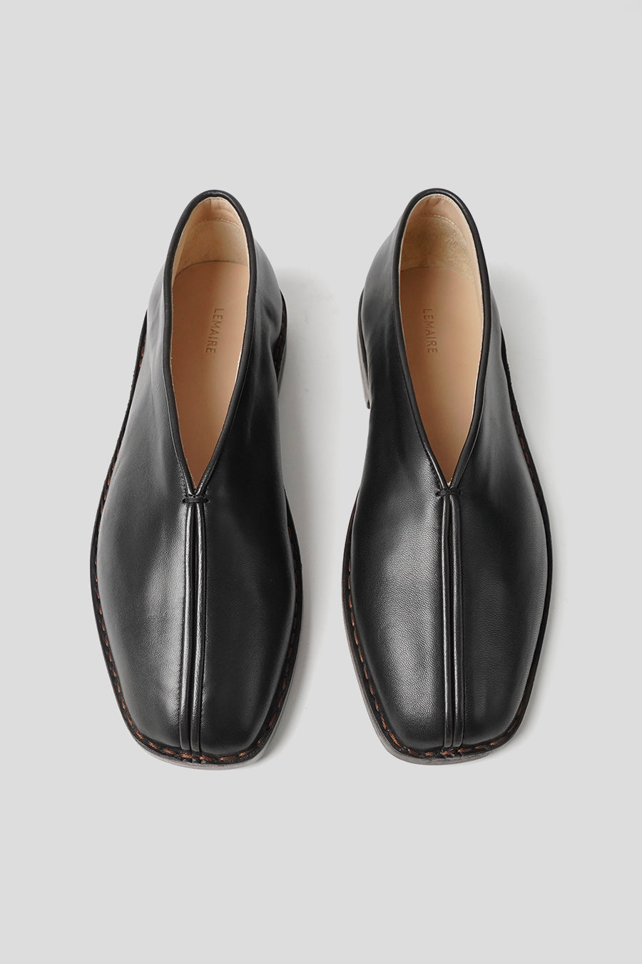 LEMAIRE - CHAUSSONS PASSEPOILÉS BLACK ET DARK CHOCOLATE - LE LABO STORE