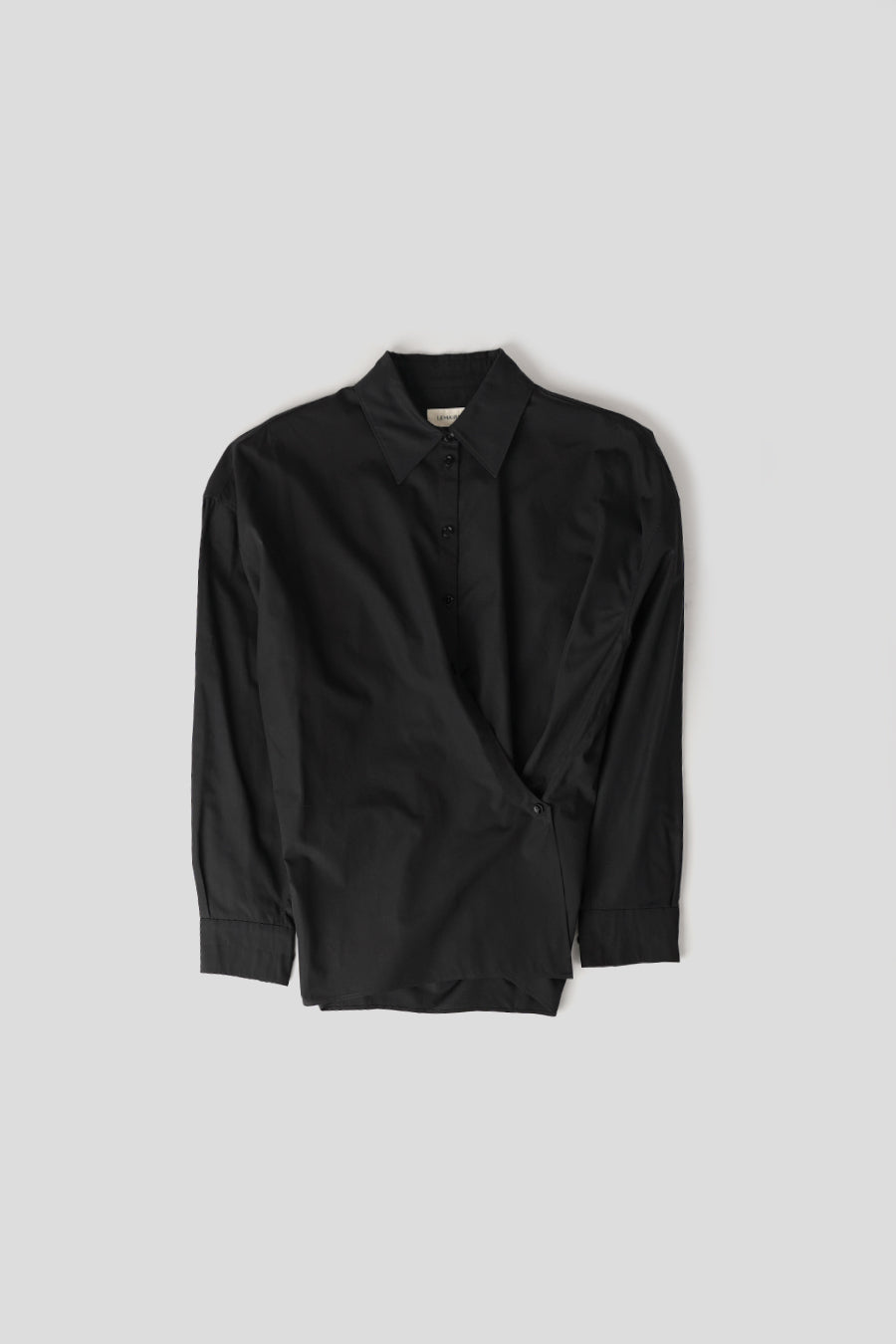 LEMAIRE - BLACK STRAIGHT COLLAR TWISTED SHIRT  - LE LABO STORE