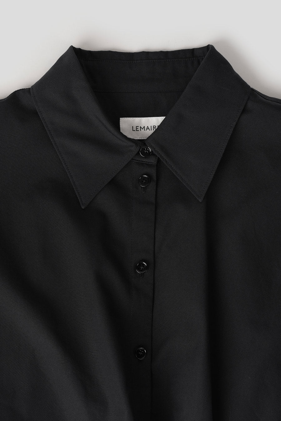 LEMAIRE - BLACK STRAIGHT COLLAR TWISTED SHIRT  - LE LABO STORE