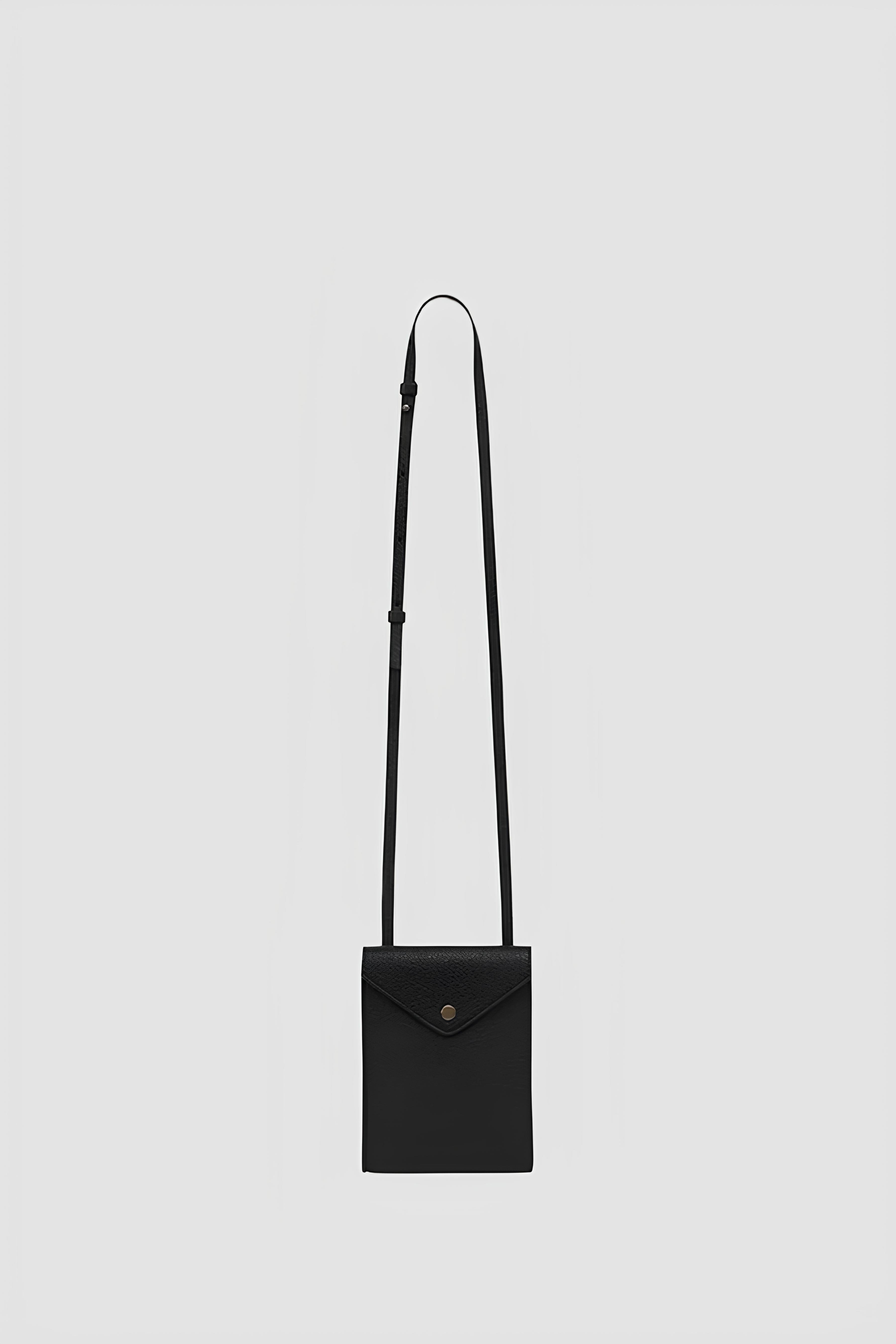 LEMAIRE - BLACK ENVELOPPE WITH STRAP POUCH BAG - LE LABO STORE