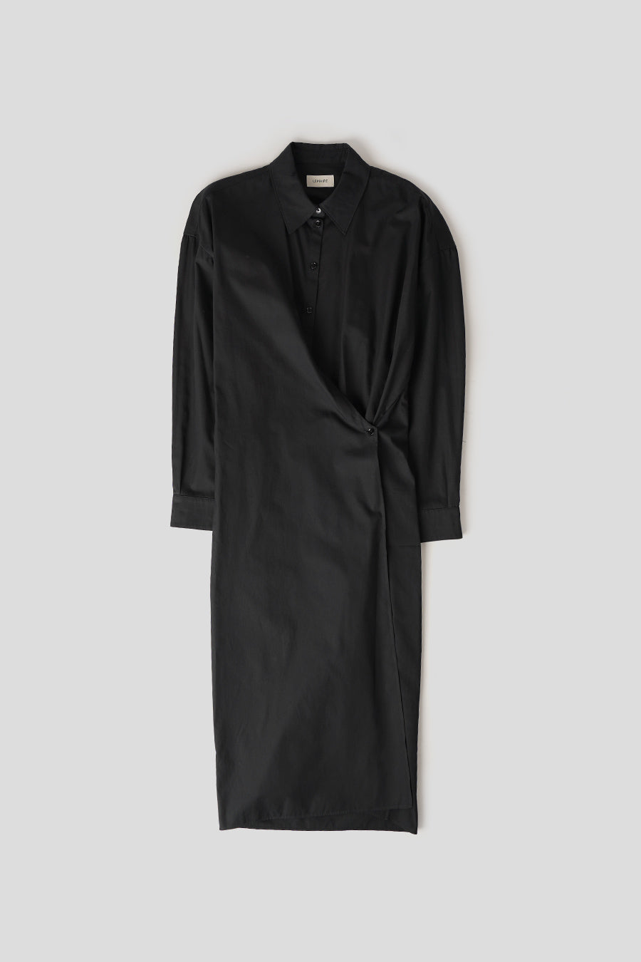 LEMAIRE - ROBE TWISTED À COL DROIT NOIRE - LE LABO STORE