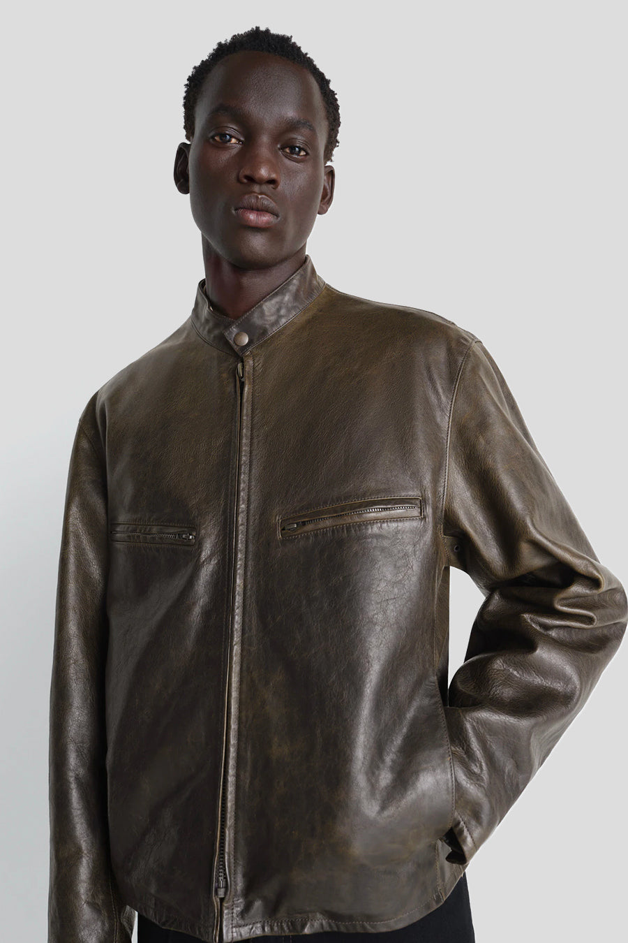 LEMAIRE - VESTE BOXY BIKER BRONZE - LE LABO STORE