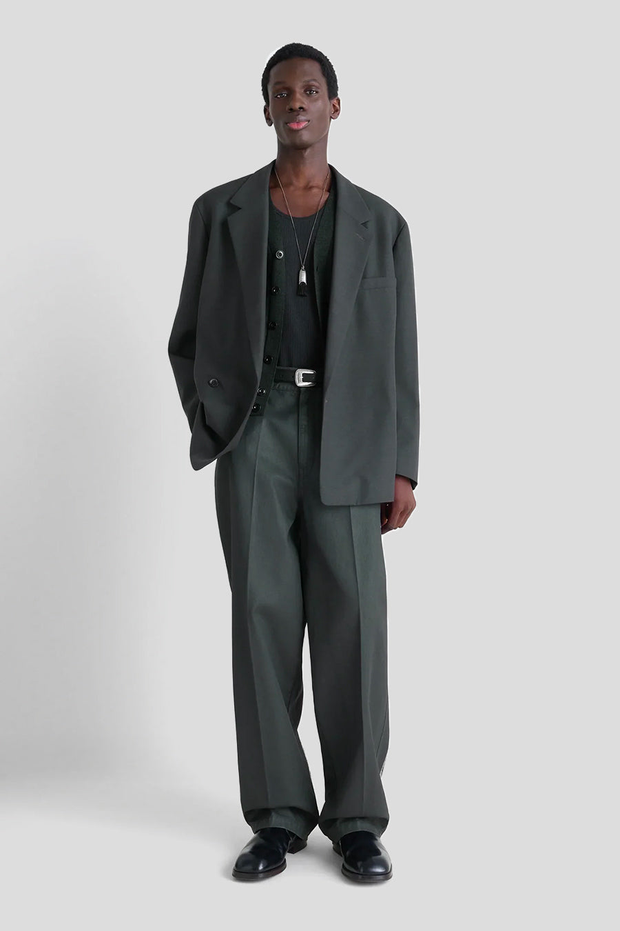 LEMAIRE - VESTE TAILLEUR À DOUBLE BOUTONNAGE GRIS FONCÉ - LE LABO STORE