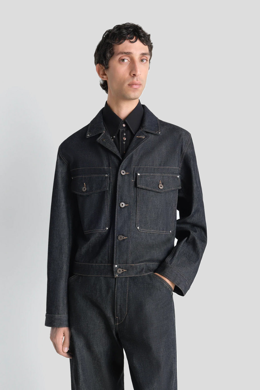 LEMAIRE - VESTE TRUCKER STUDS SLATE - LE LABO STORE