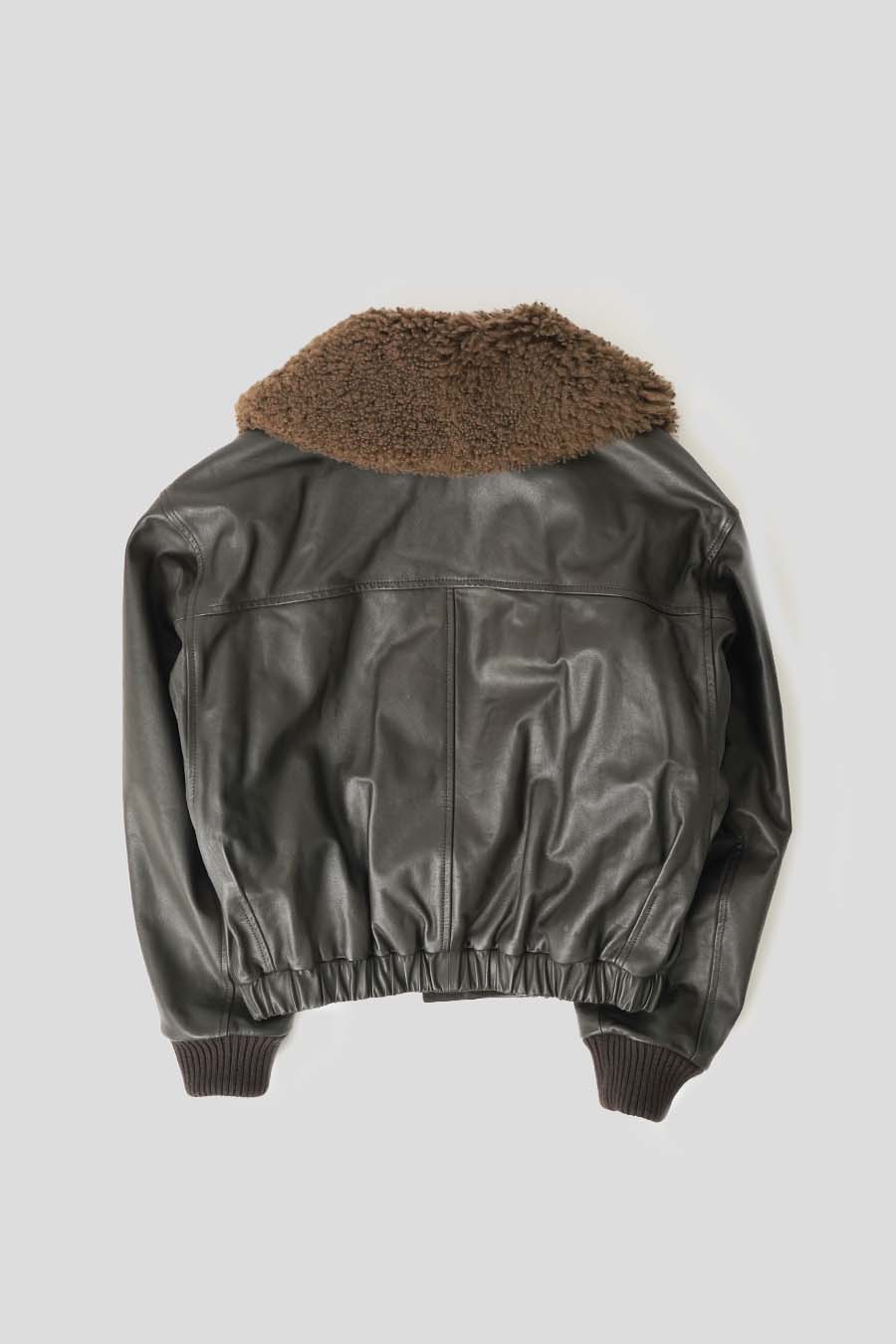 LEMAIRE - BLOUSON LEATHER SHEARLING COLLAR ESPRESSO FONCÉ - LE LABO STORE