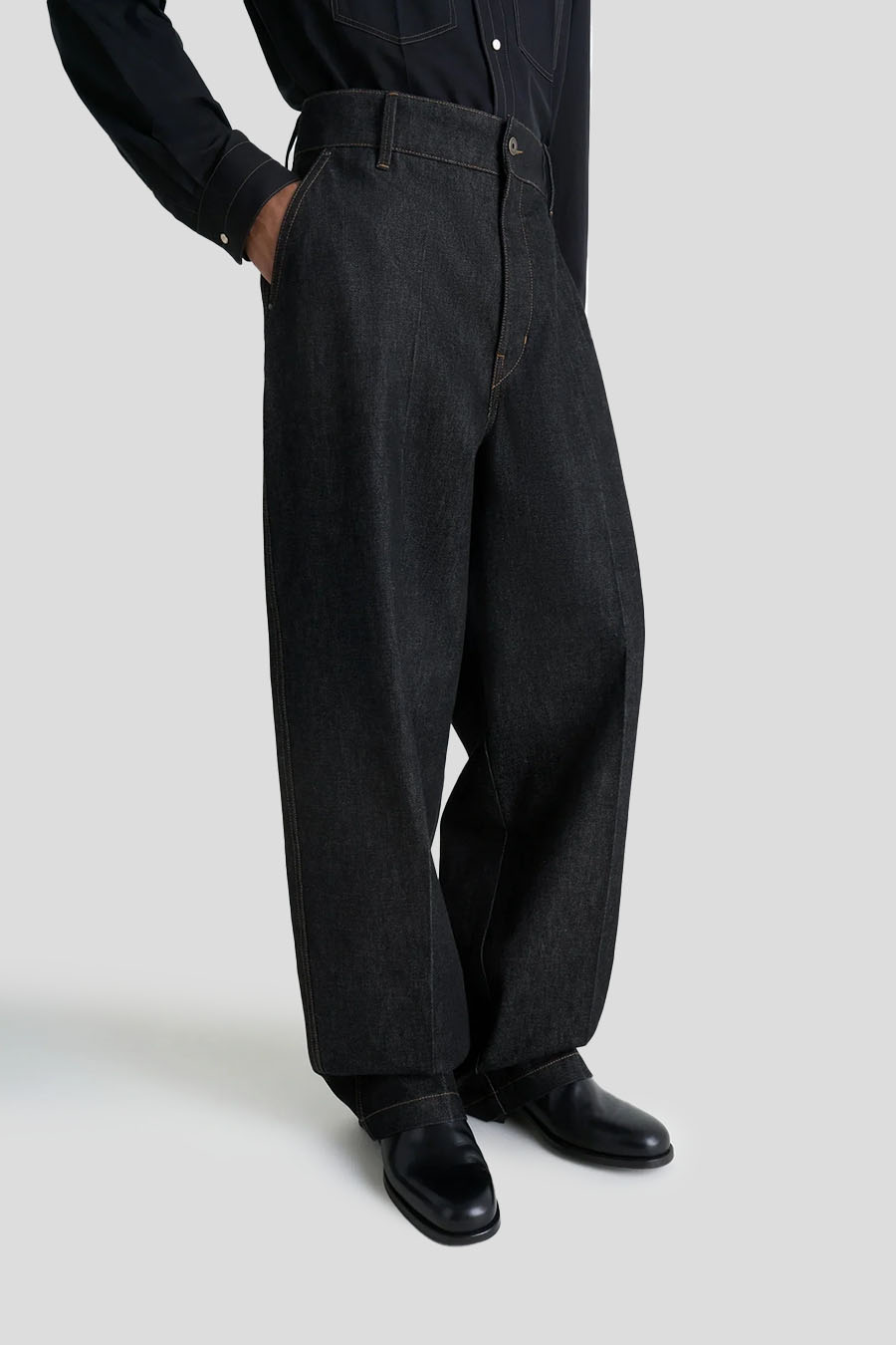 LEMAIRE - PANTALON MAXI BARREL WORKWEAR GRIS FONCÉ - LE LABO STORE