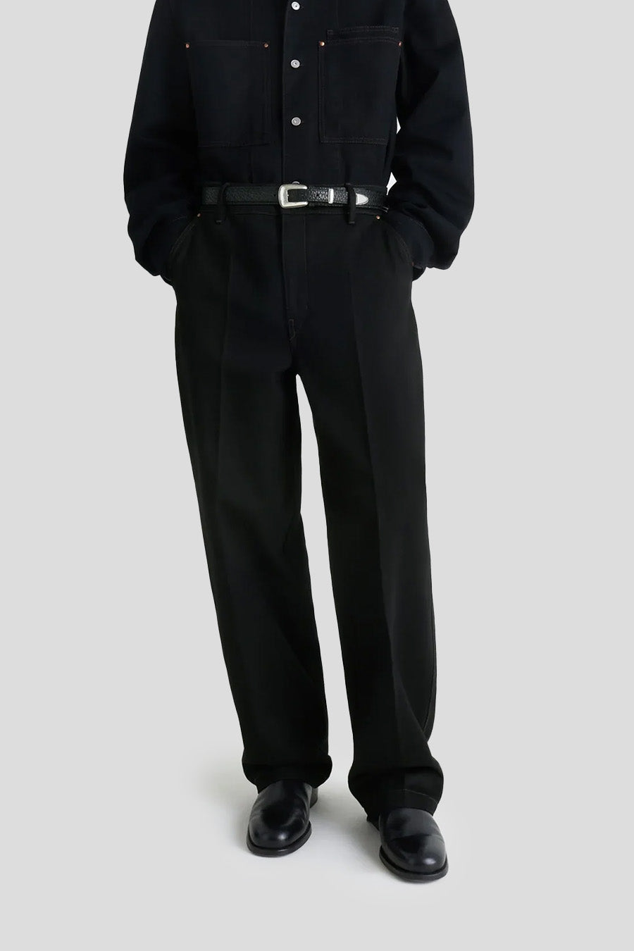 LEMAIRE - PANTALON MAXI BARREL WORKWEAR NOIR - LE LABO STORE