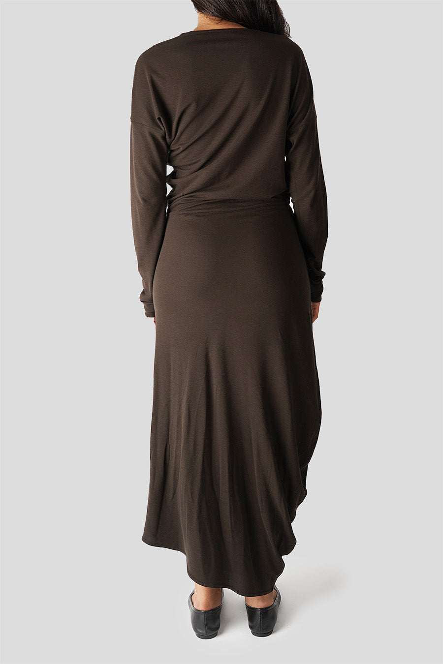 LEMAIRE - DARK ESPRESSO LONG SLEEVE TWISTED DRESS  - LE LABO STORE
